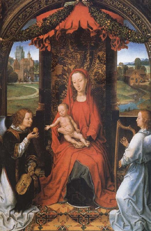 Hans Memling The Madonna and the Nino with two angeles oil painting picture